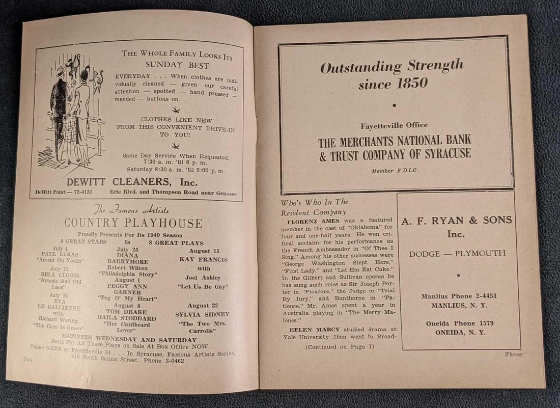 Tom Drake Signed "Her Cardboard Lover" Program - 2