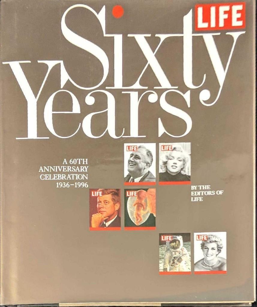 Life Sixty Years 60th Anniversary Celebration HC: Life Sixty Years: A 60th Anniversary Celebration Hardcover By The Editors Of Life Magazine. Published by Life Books (New York) in 1996. Book is approx 9 1/2" x 1/2" x 11" and it weighs 1.94lb. The