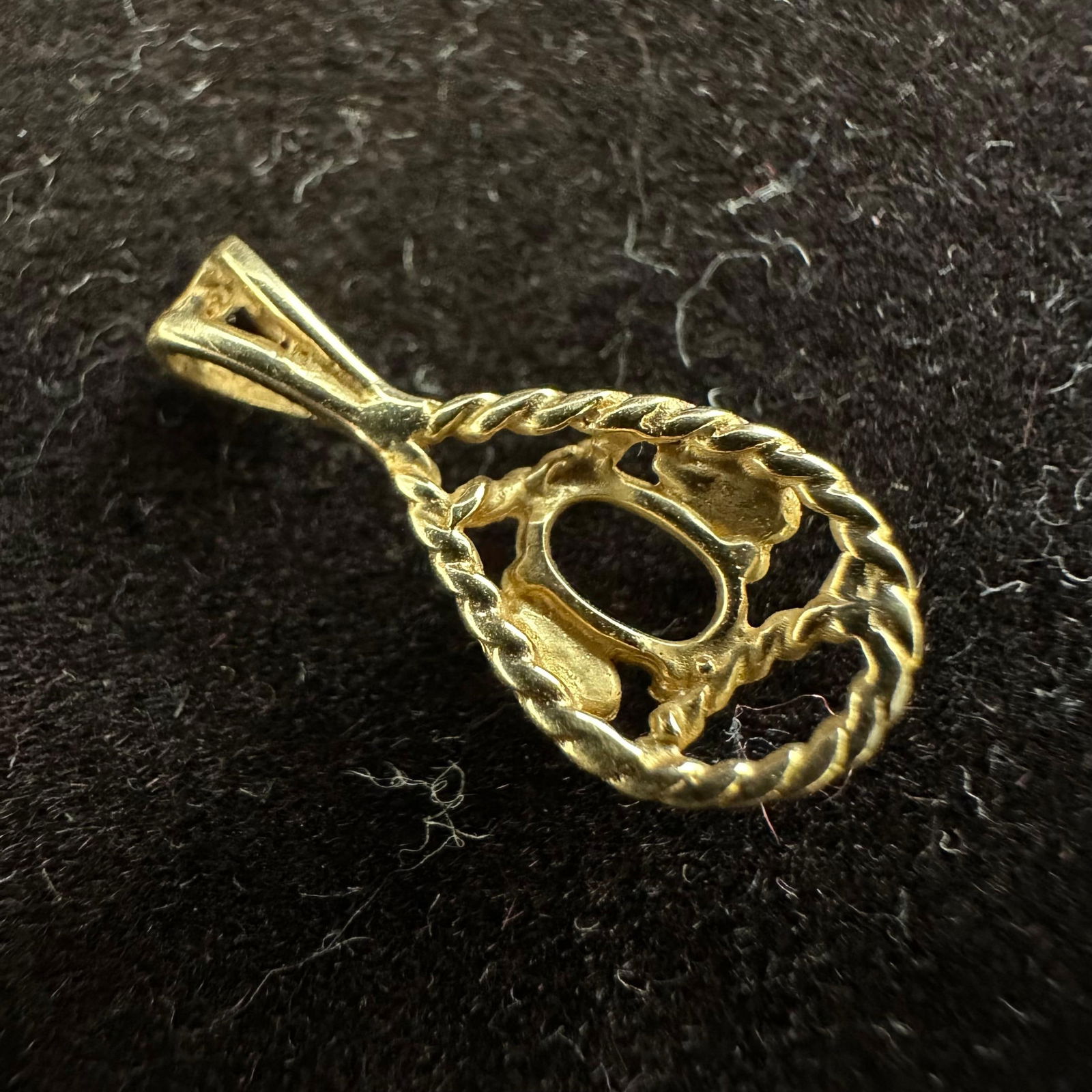 14K Gold Empty Setting Pendant L93 (1 of 12)
