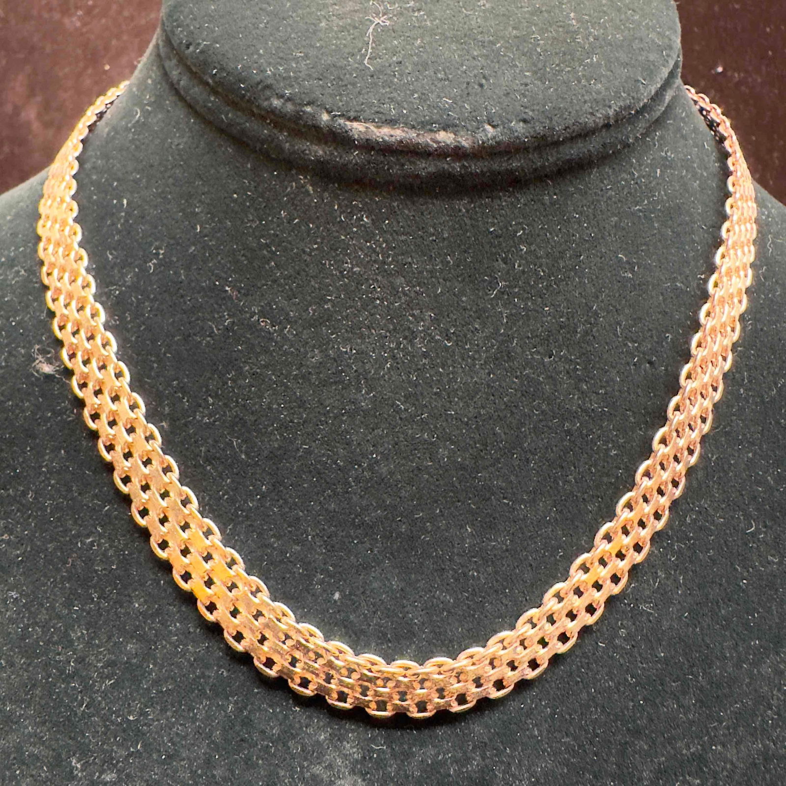 Milor Light Gold Toned Multi Strand Woven Chain Design Sterling Silver Necklace: This item is in good pre-owned, previously used/displayed condition with noticeable light wear, and surface scratches. Please reference all photos for full details. This piece of jewelry has been test