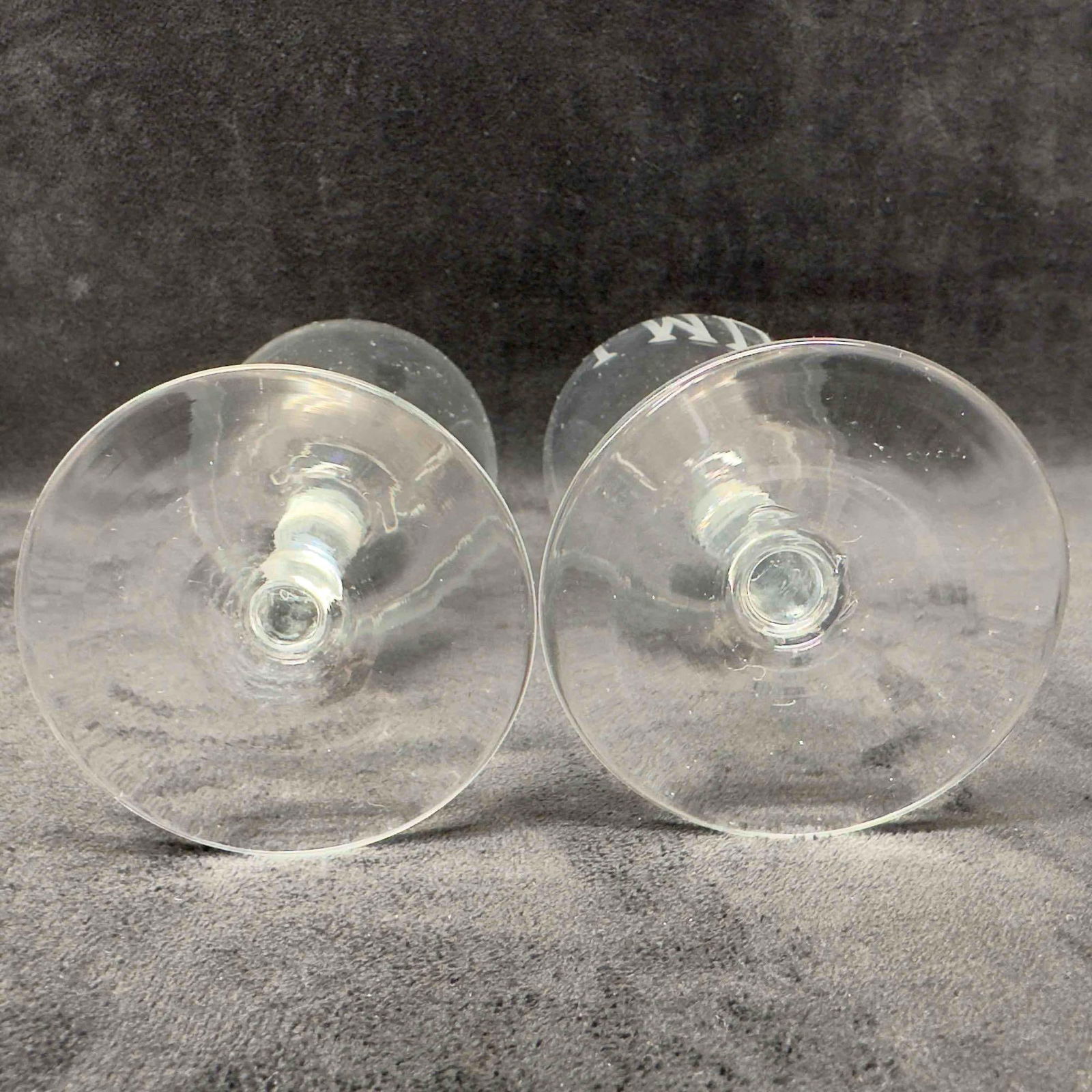 Two Etched Monogram Personalized Drinking Cocktail Glasses Set - 4