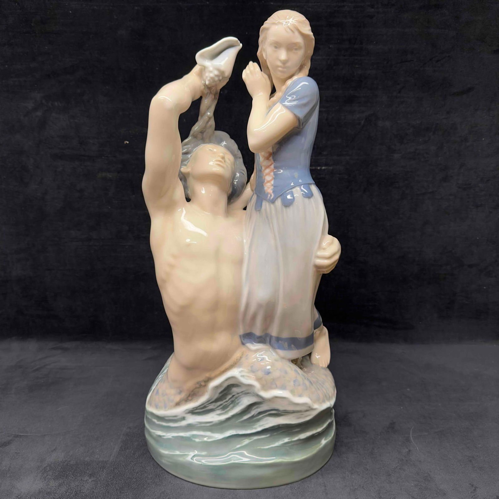 Royal Copenhagen Agnete & Merman The Seaman Figurine Large Porcelain Figure 4187: Royal Copenhagen Agnete & Merman The Seaman Figurine Large Porcelain Figure 4187. Marked and signed on the inside of the bottom of the figure. Artist: Holger Christensen Issued: 20th century. No N