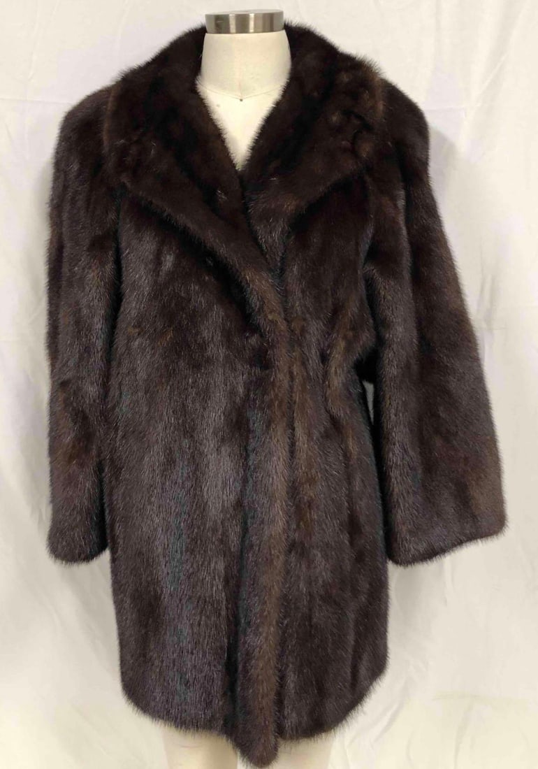 Mink Fur Women's Mid Length Coat (1 of 7)