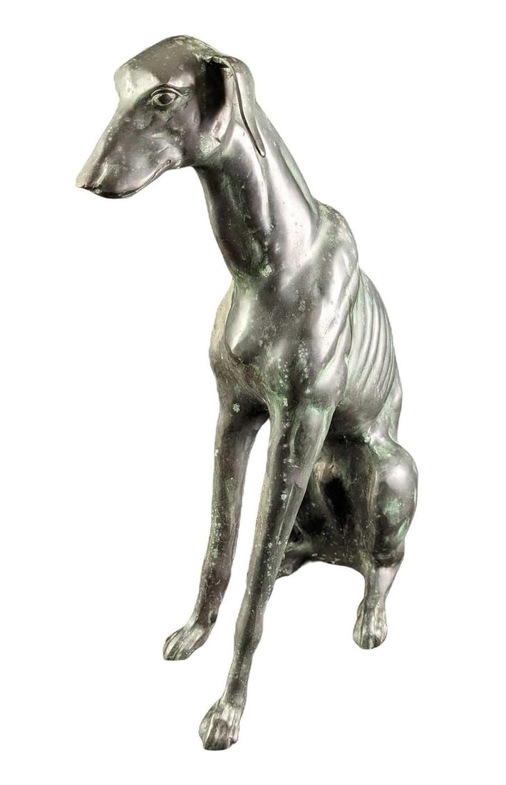 Large Vintage Brass GreyHound Statue (1 of 6)