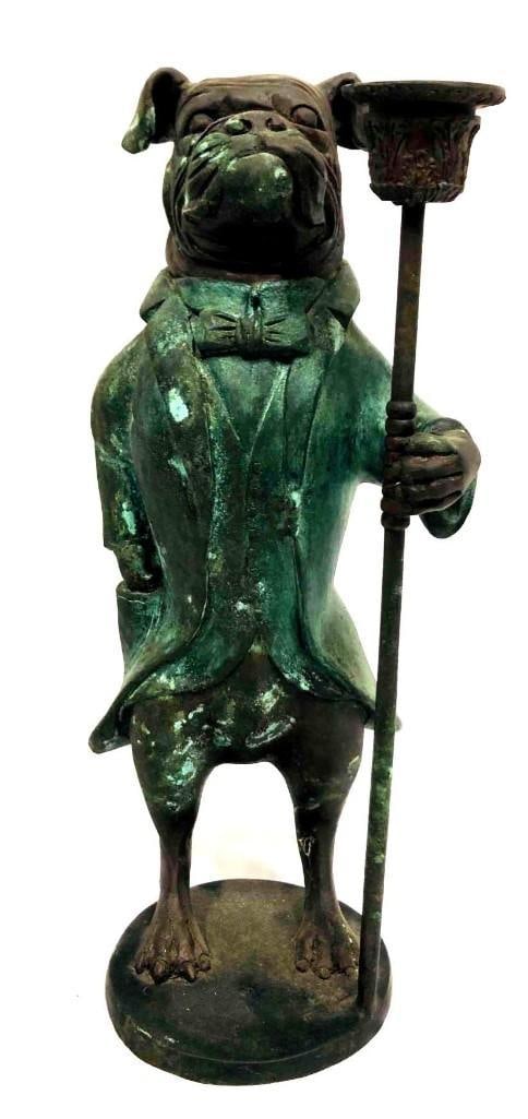 Large Cast Iron Bull Dog Candle Holder (1 of 10)
