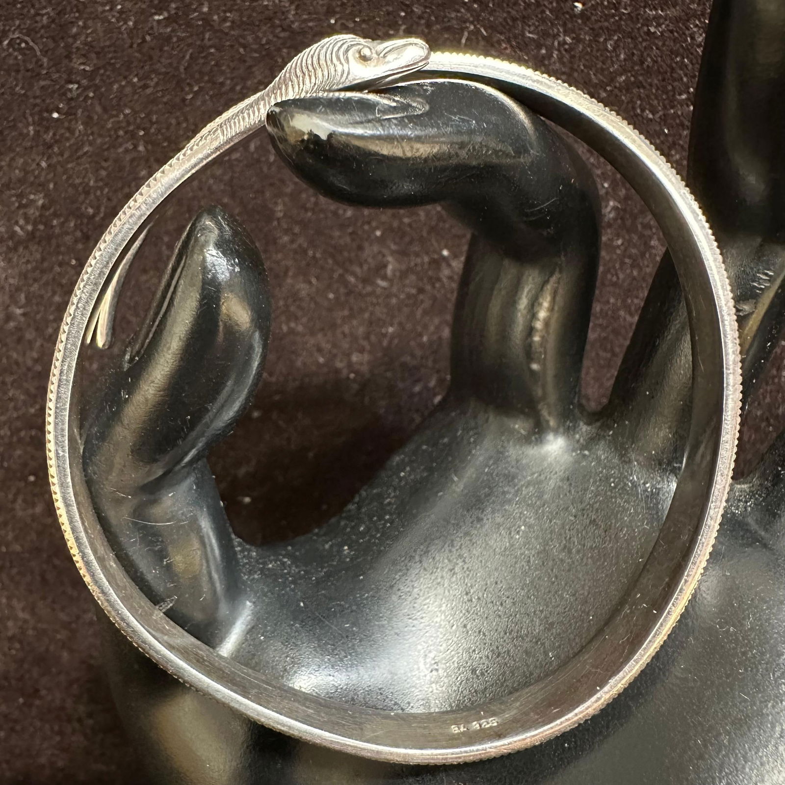 Sterling Silver BA 925 Coiled Snake Wrap Around Cuff Bracelet Egyptian Revival Style (1 of 14)