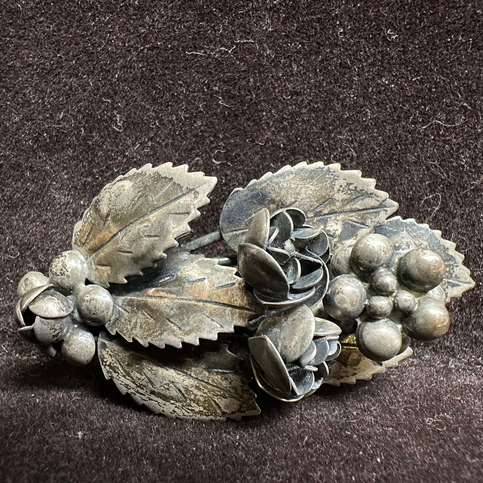 Floral Bouquet Sterling Silver Flower Brooch L53 (1 of 9)