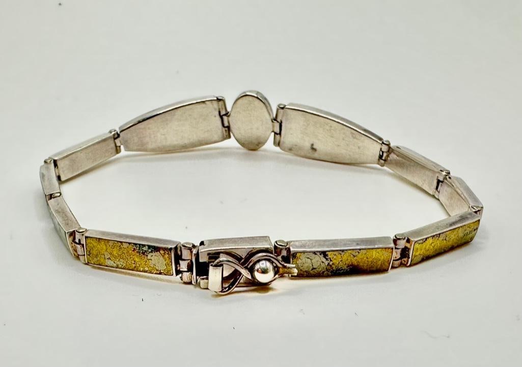 Sterling Silver Lapis Cabochon Bracelet - 2