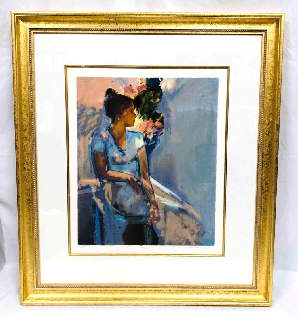Limited Edition Herve Fenouil Artist Proof Pencil Signed "Romance" Serigraph (1 of 12)