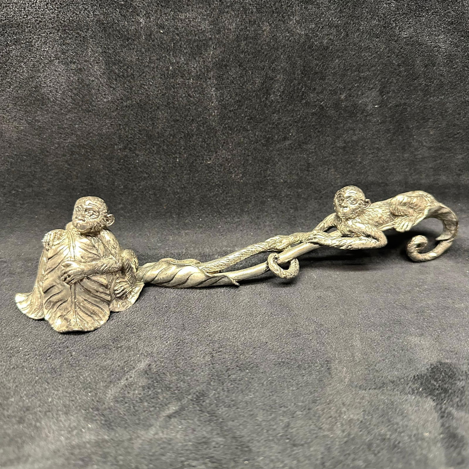 Arthur Court Monkey Candle Snuffer: Shows black burnt marks, has been lightly used. This item is in good pre-owned, previously displayed condition with light wear and surface scratches. Please reference all photos for full details. Mon