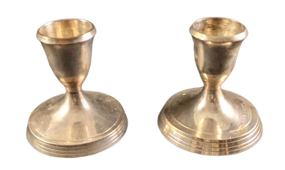 Two Vintage Silverplate Candlestick Holders - 5