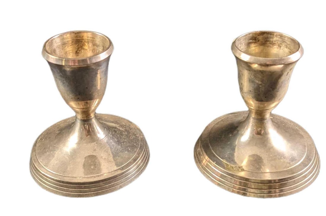 Two Vintage Silverplate Candlestick Holders - 7