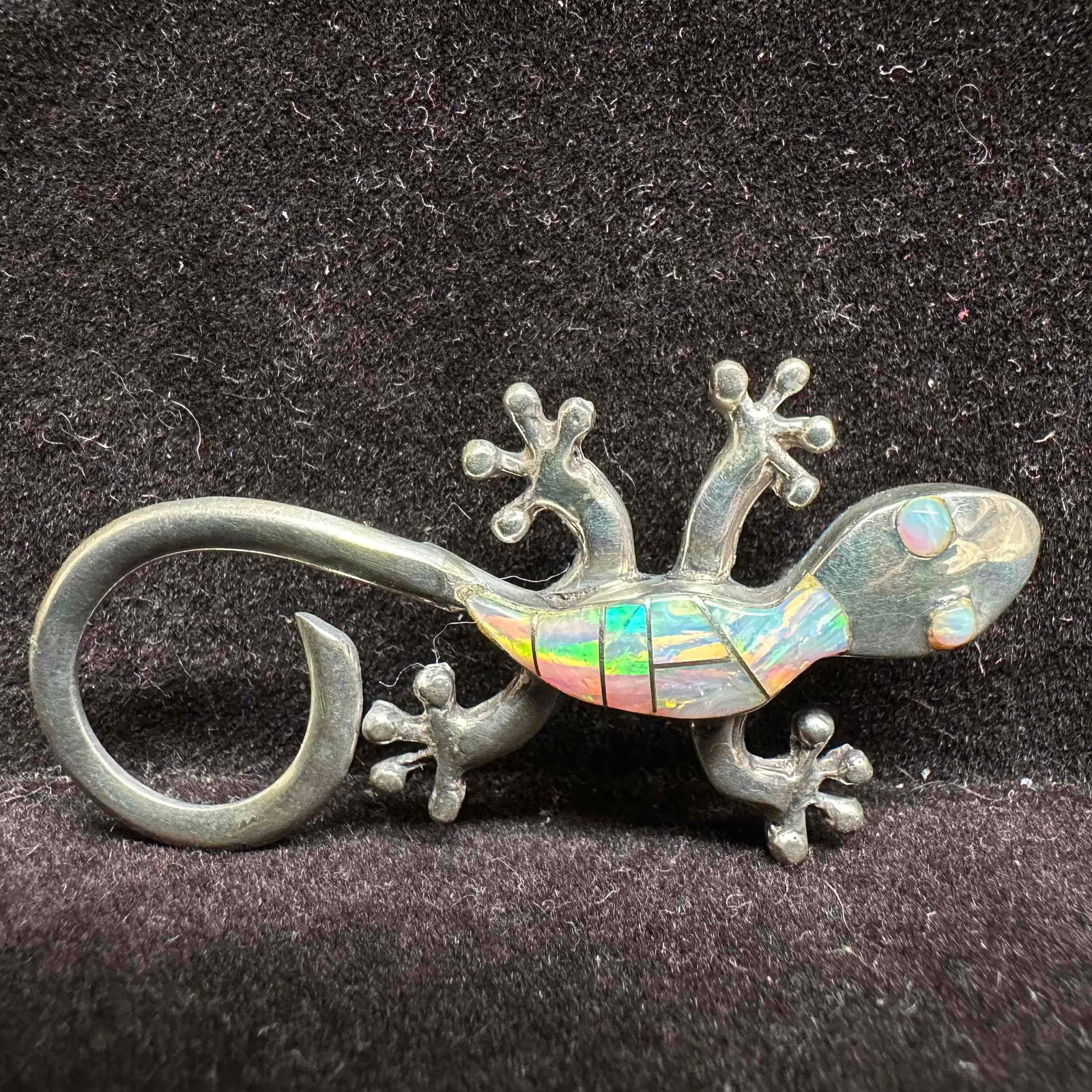 Lizard Iridescent Inlay Sterling Silver G49 (1 of 4)