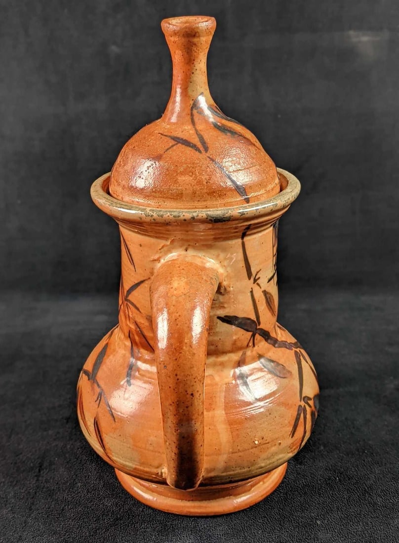 Asian Style Glazed Earthenware Teapot - 4