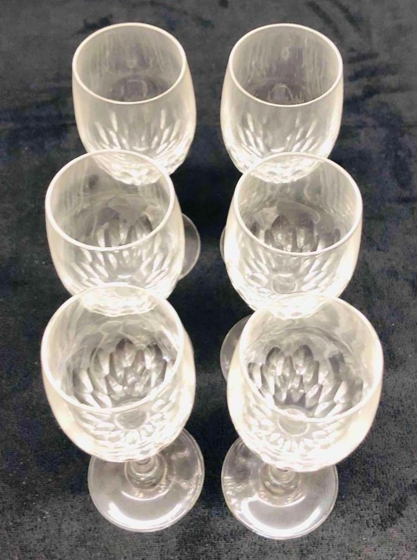 6 Mini Crystal Wine Glasses - 2