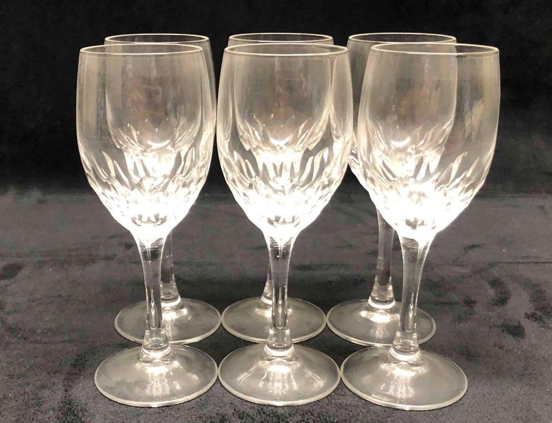 6 Mini Crystal Wine Glasses - 9
