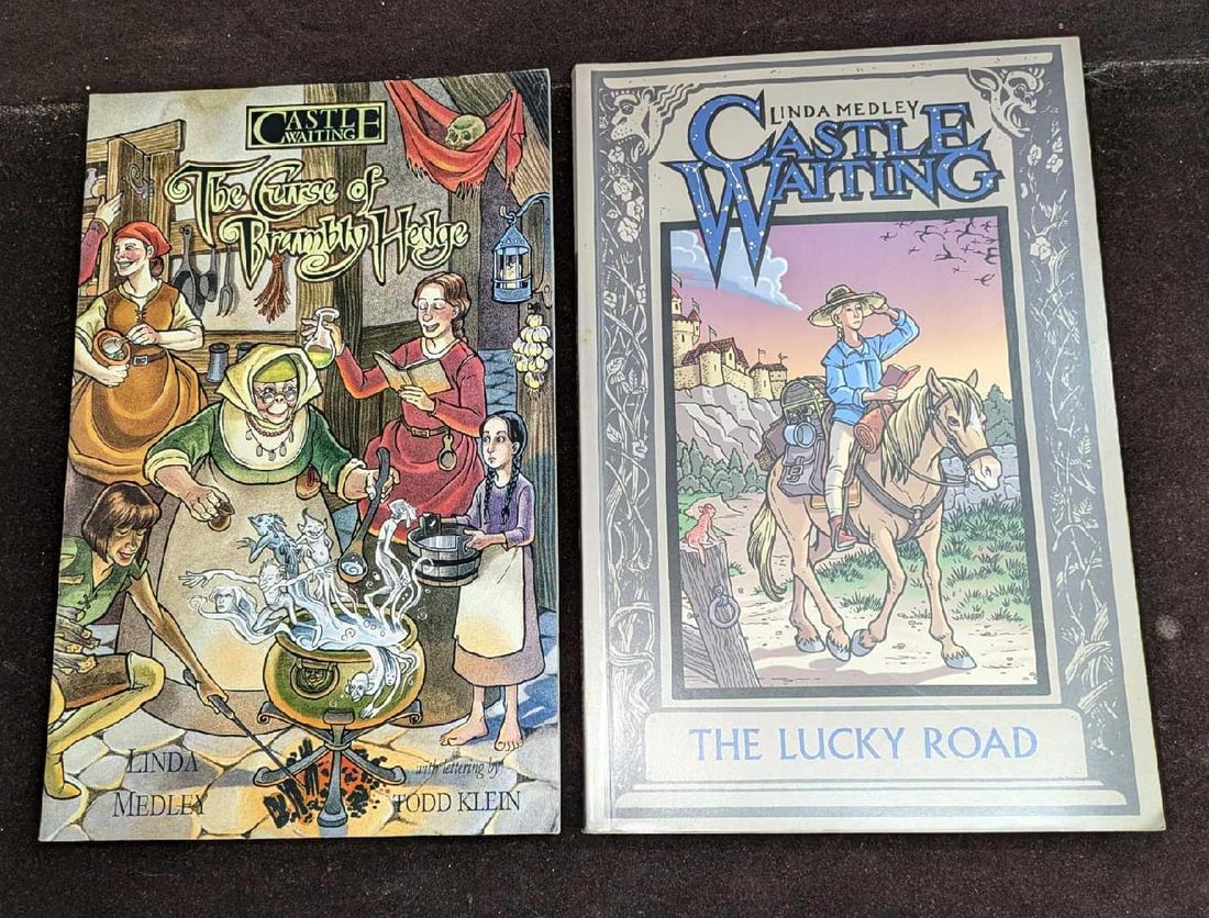 Two Castle Waiting Paperback Comic Books: Two Castle Waiting Paperback Comic Books. This lot includes: (1) Castle Waiting - The Curse Of Brambly Hedge By Linda Medley. Second Edition. This was published in the year 1999 and is approx 6