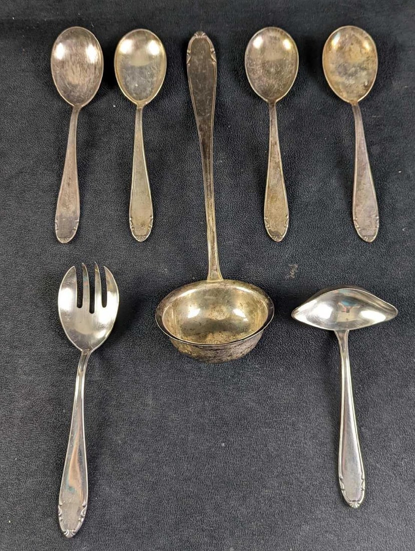Vintage Retired German BMF Silver Plate Spoons & Ladles & Salad Fork (1 of 10)