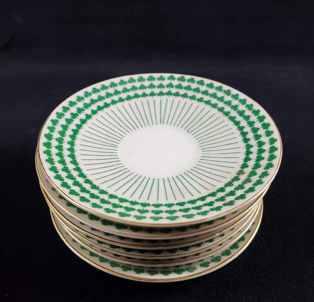 6Mid Century Neiman Marcus 3Leaf Clover Saucer Plates (1 of 7)