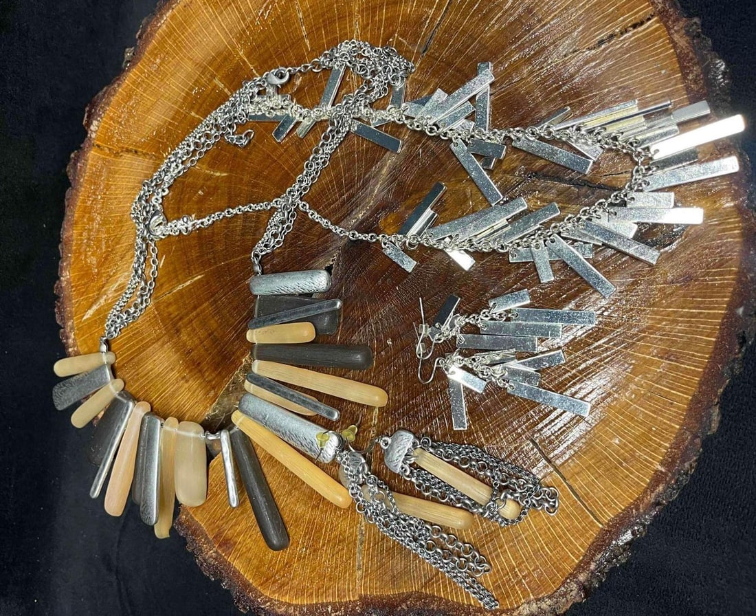 Two Matching Necklace & Earring Sets - 3