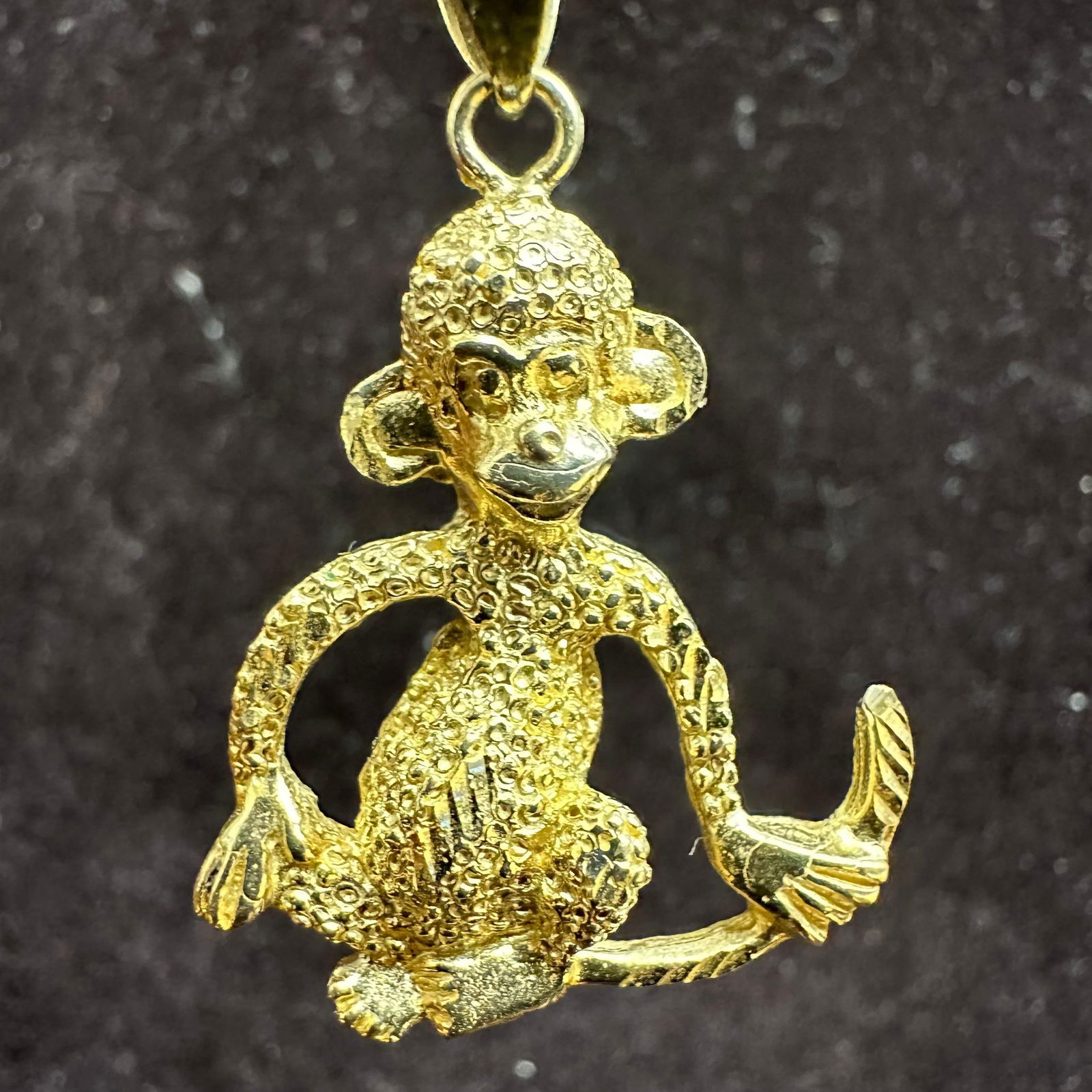 14K Gold Seated Monkey Pendant (1 of 5)