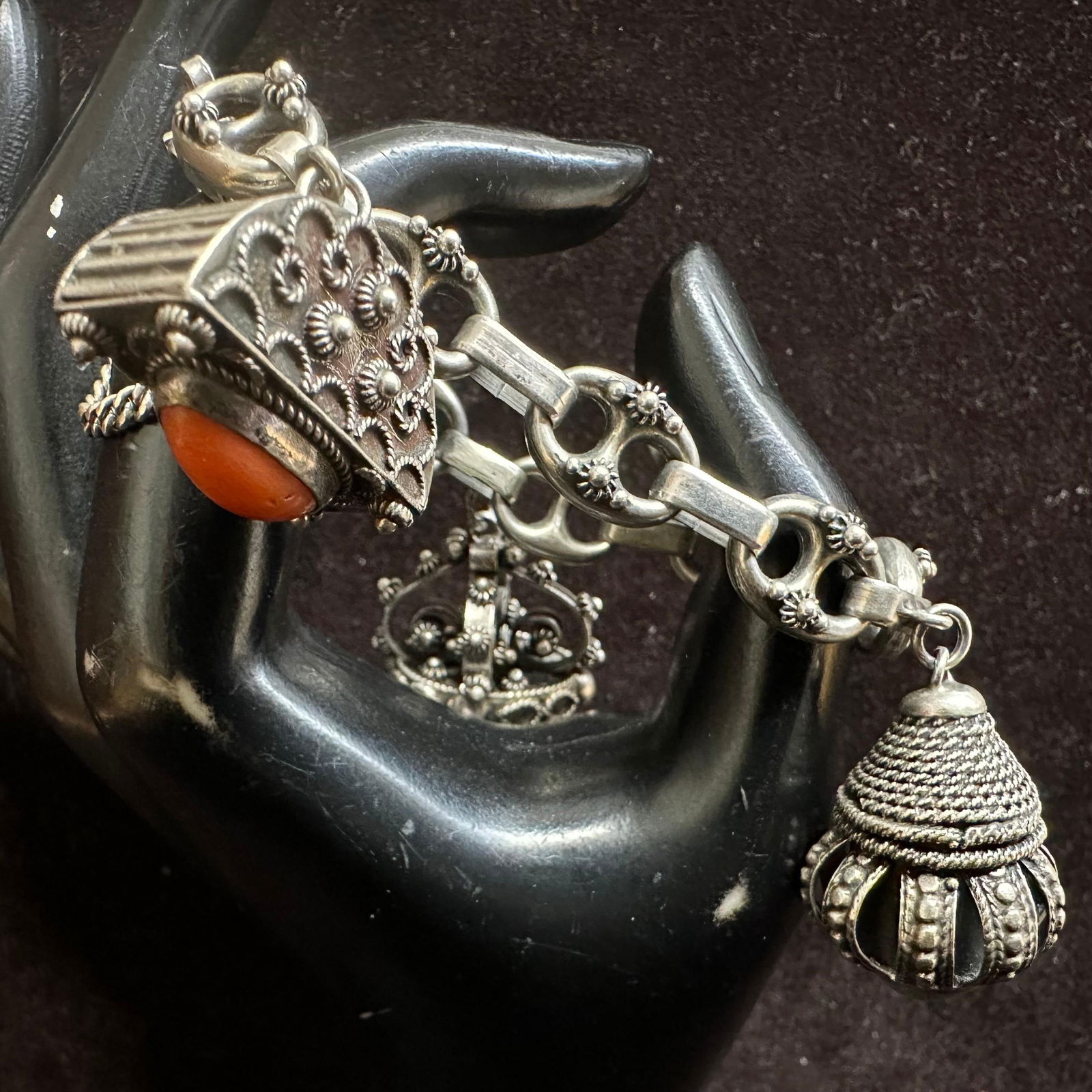 Green Turquoise Spiny Oyster Shell Citrine Italy Fine Silver Bracelet T41: This item is in good pre-owned, previously used/displayed condition with noticeable light wear and surface scratches. Please reference all photos for full details. This piece of jewelry has been teste