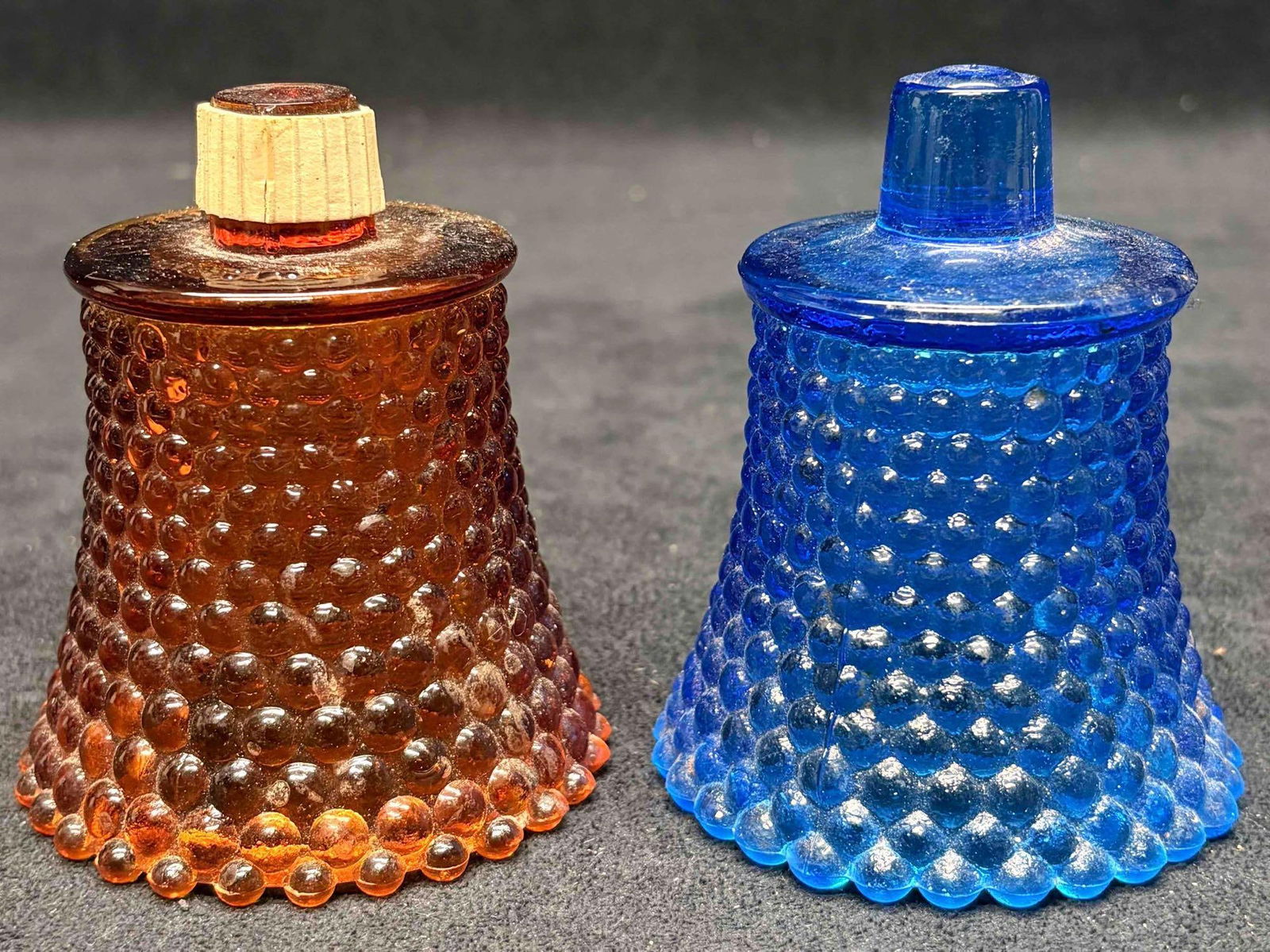 2pc Vintage Homeco Hobnail Peg Decorative Glass Candleholders (1 of 6)