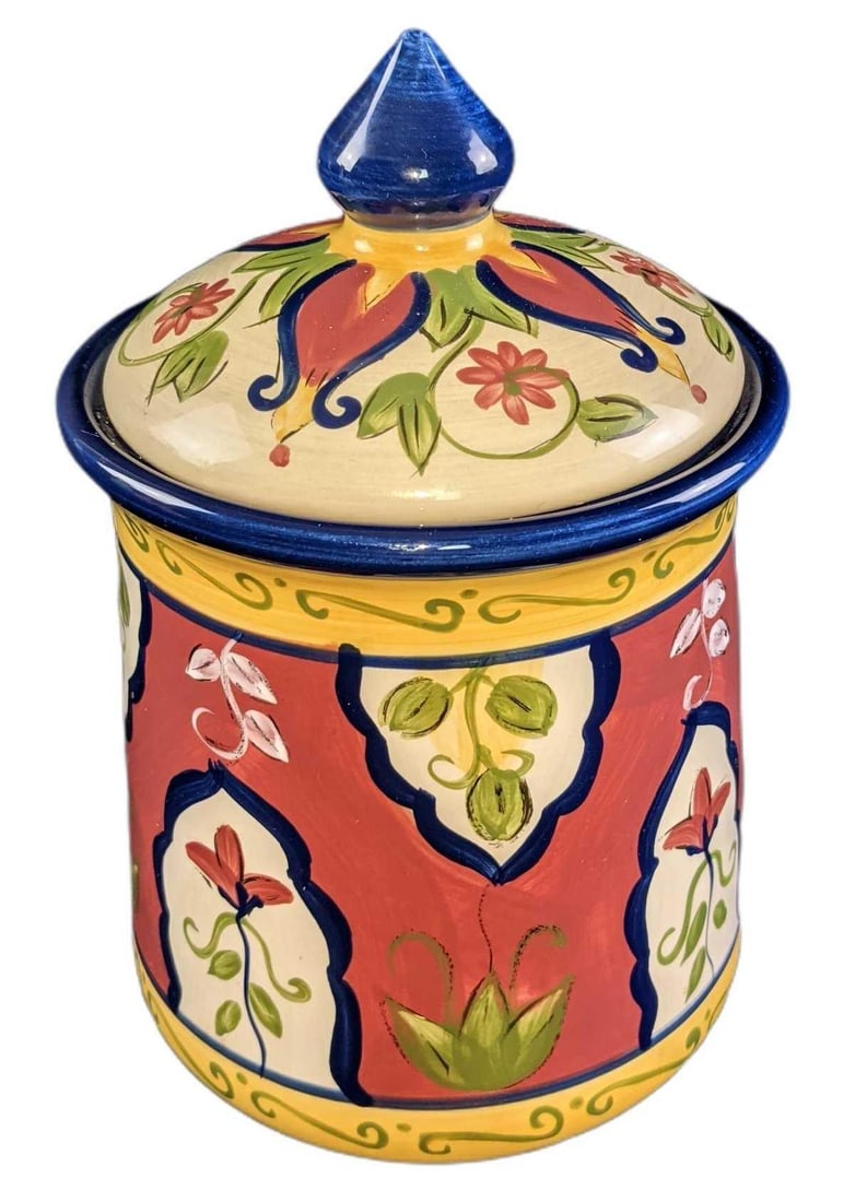 Retired Pier 1 Vallarta Canister & Lid (1 of 7)