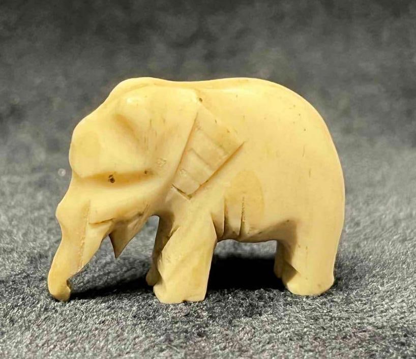 Unique Hand Carved Bone Elephant Bundle - 9