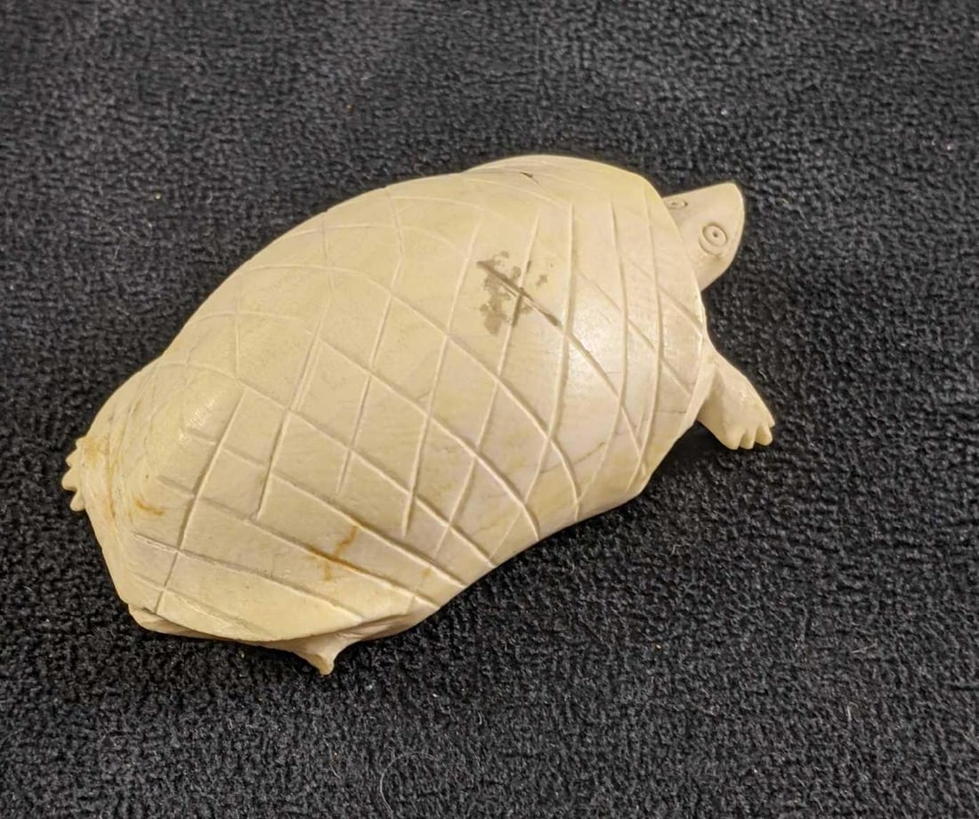 Rare Antique Bone Carved Turtle - 2
