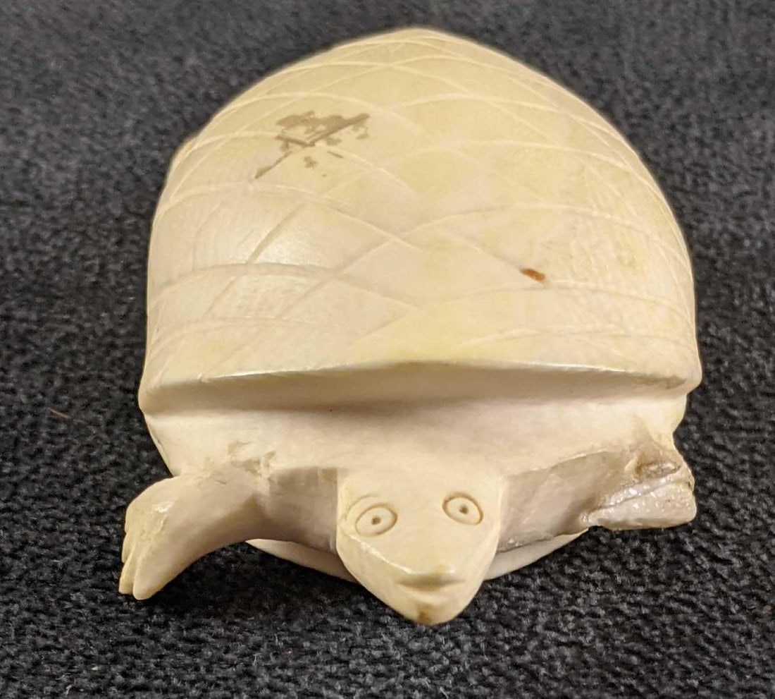 Rare Antique Bone Carved Turtle - 6