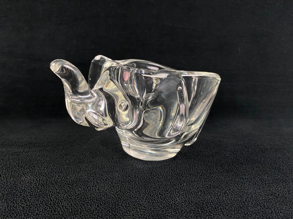Pressed Glass Elephant Candy Dish - 2