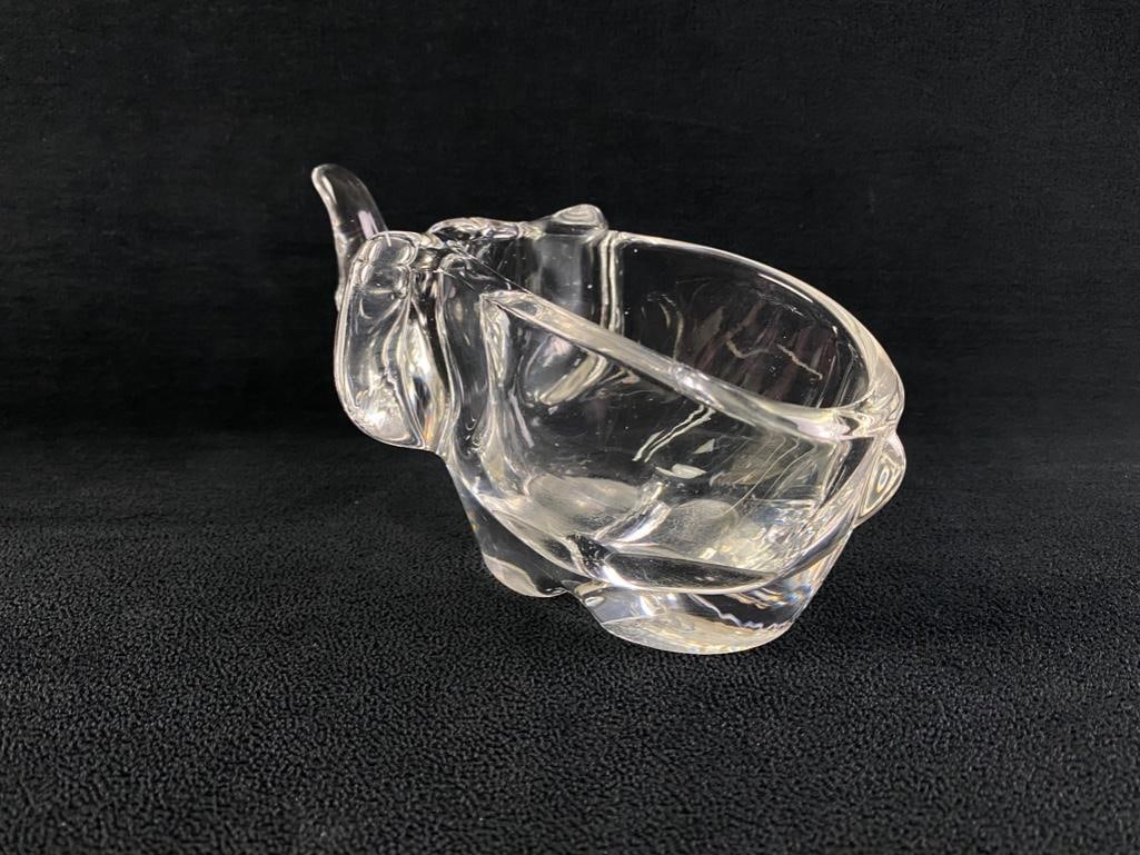 Pressed Glass Elephant Candy Dish - 3