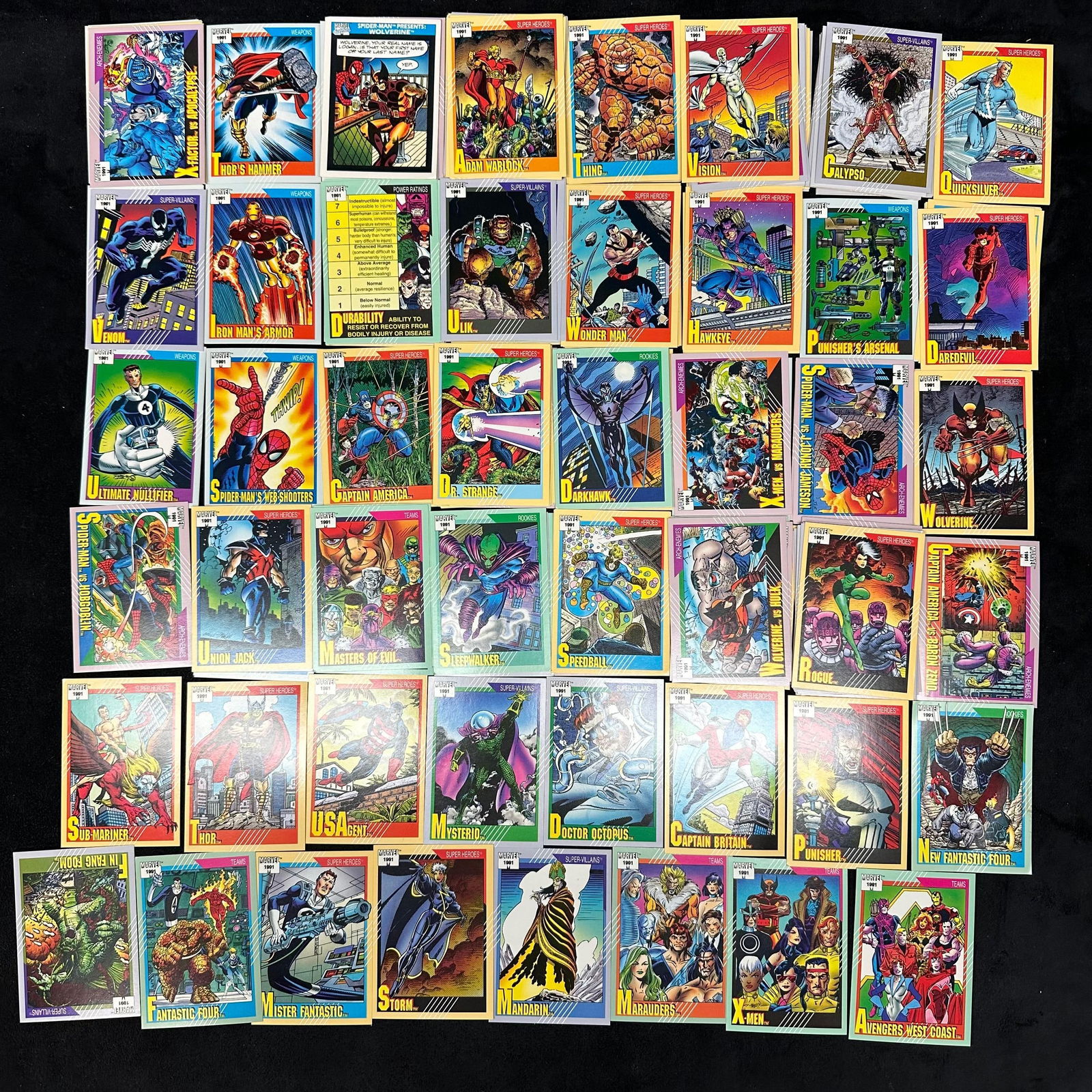 1991 Marvel Universe Trading Cards Lot 149 Cards Heroes Villains and Teams (1 of 12)