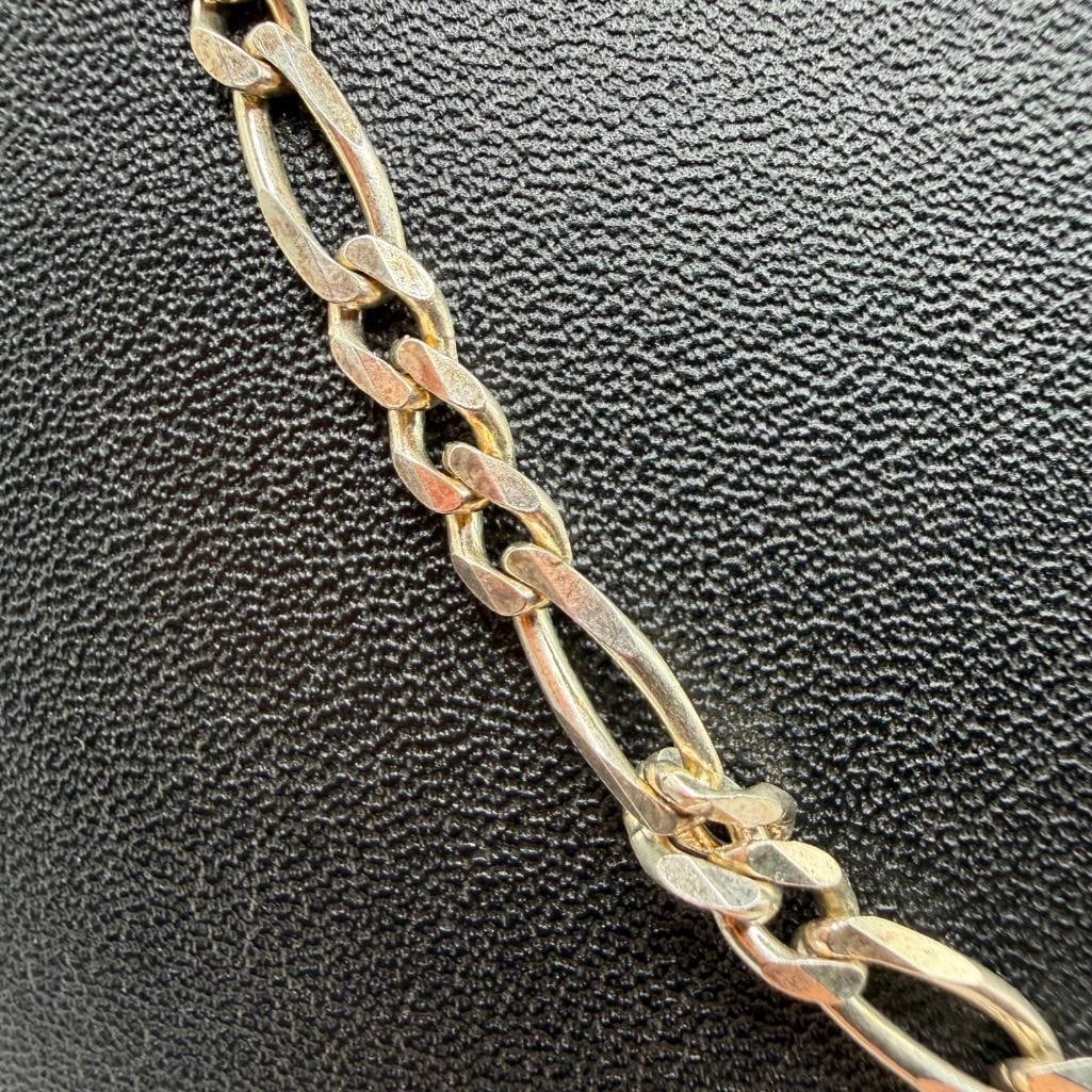18" Sterling Silver Figaro Chain - 2