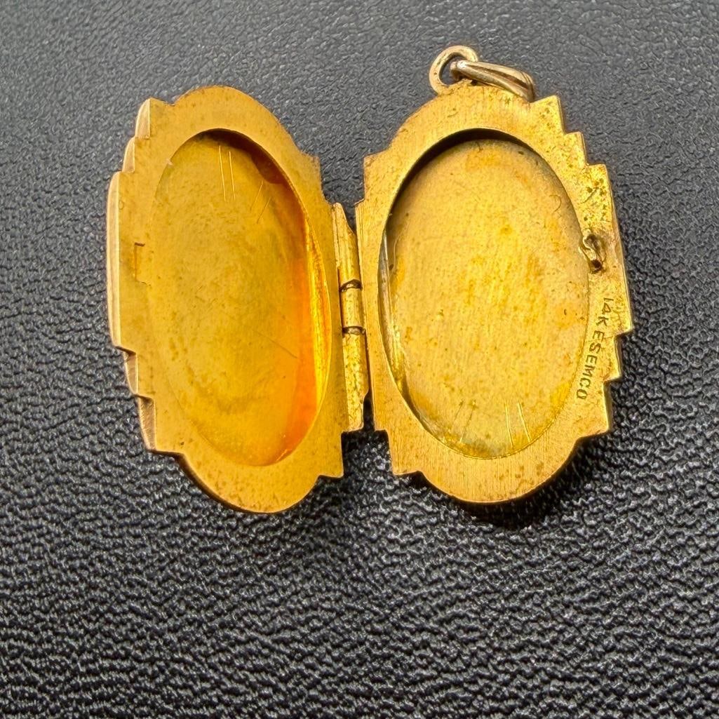 14k Gold 1" Hinged Locket - 3