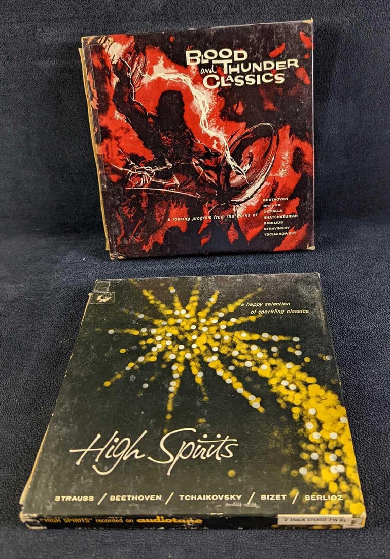 2 Beethoven Strauss Tchaikovsky & More 4 Track Tapes: 2 Beethoven Strauss Tchaikovsky & More 4 Track Tapes This lot consists of: (1) Blood And Thunder Classics. By Audiotape. 4 Track Tape. It comes in its original box which is approx 7 1/4"