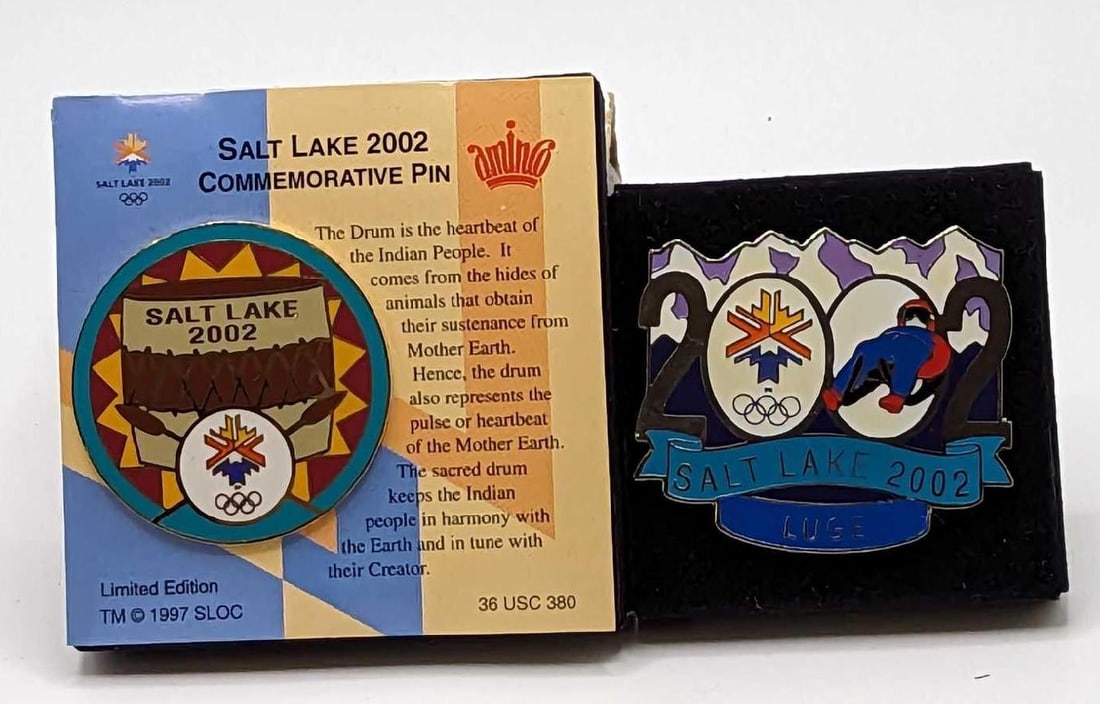 LE Salt Lake 2002 Drum & Luge Pins F18 (1 of 5)