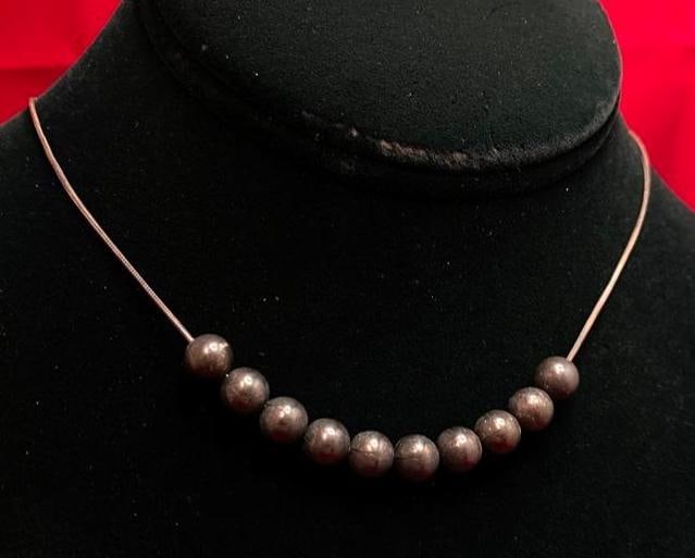 10 Round Bead Sterling Necklace (1 of 3)