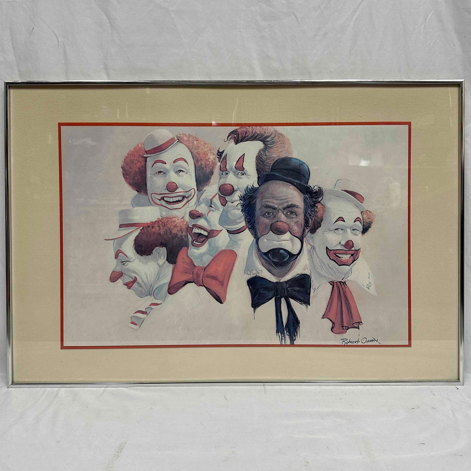 Robert Owen Clown Print The Burbank Six Clowns Large Framed Art (1 of 5)