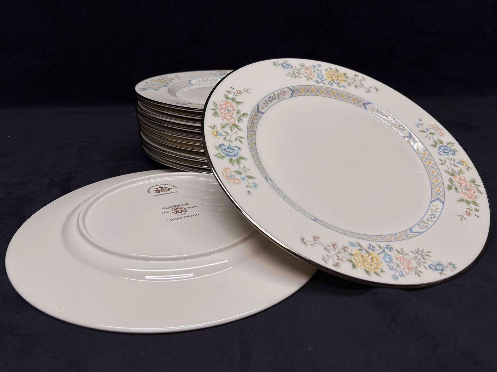 11pc Discontinued Gorham Cherrywood Dinner Plate Set (1 of 5)