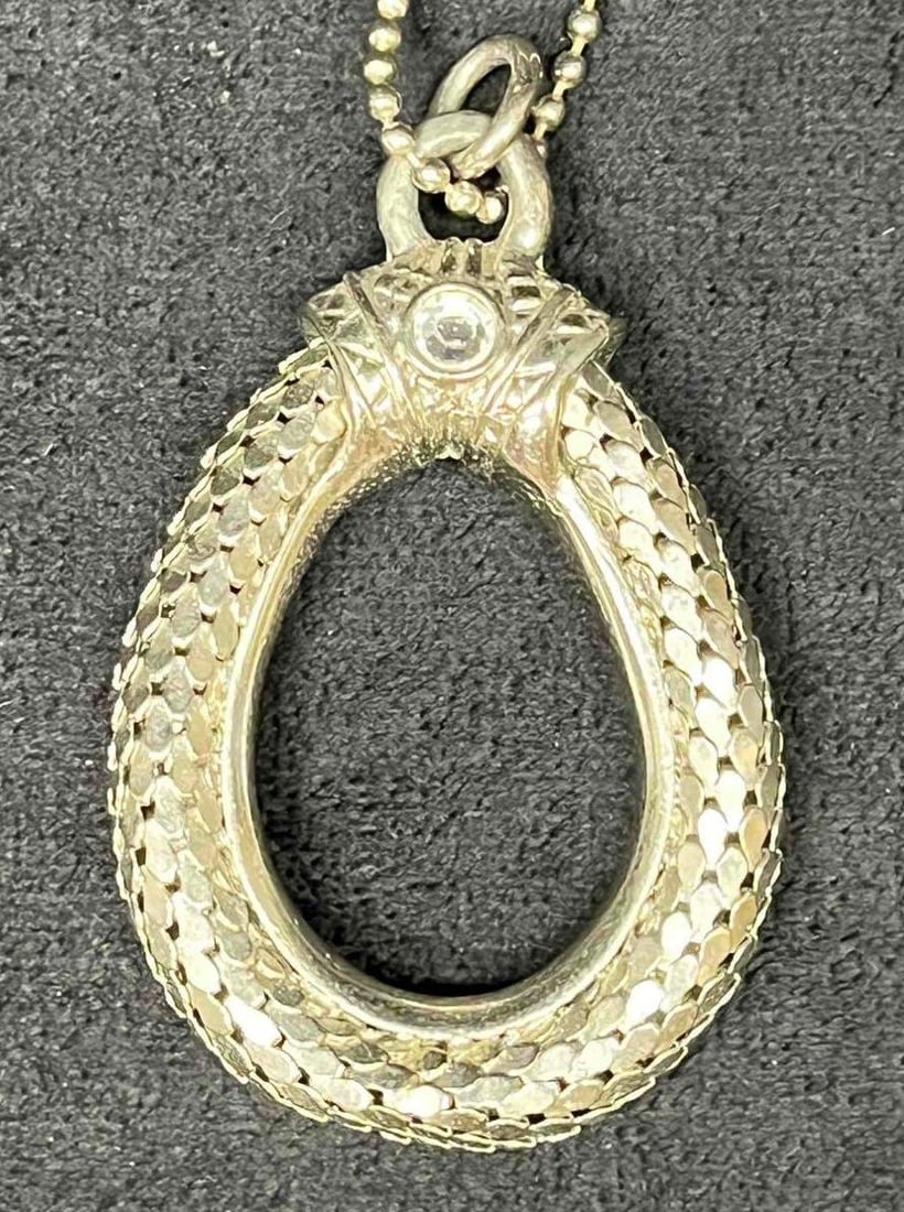 Signed Vintage Whiting & Davis Mesh Silver Tone Key Chain (1 of 8)