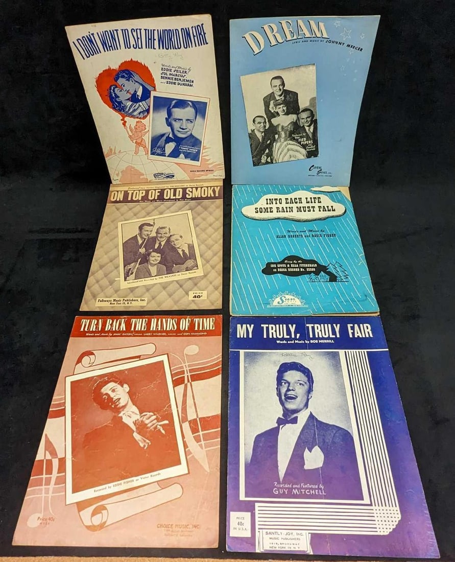 6 Vintage Classic Pop Song Sheet Music (1 of 8)