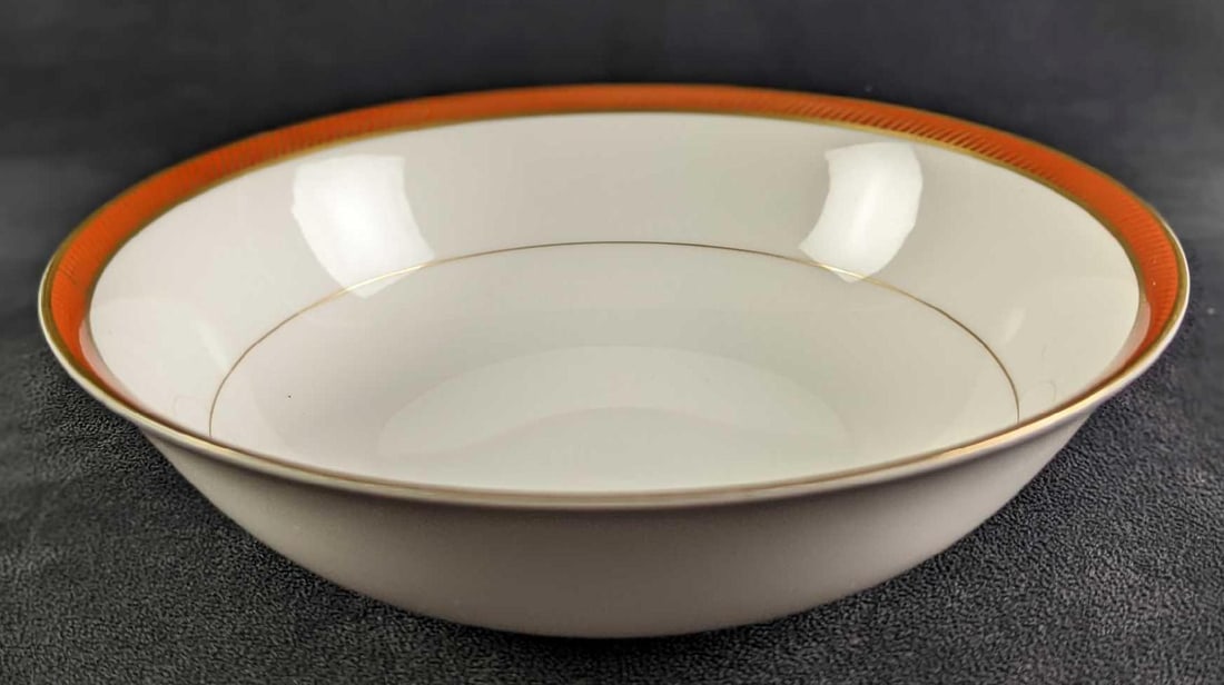 Retired Bordure Rouge By Fitz & Floyd 9" Round Vegetable Bowl (1 of 7)