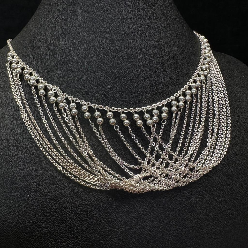 Sterling Silver Small Round Bead necklace (1 of 3)