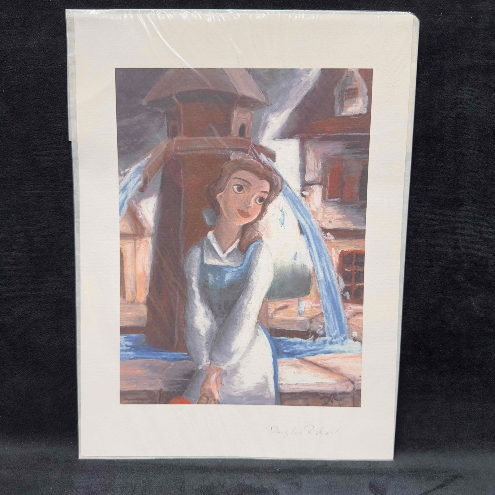 Disney Beauty and The Beast Belle Art Print Artist Signed Douglas Rickard: Disney Beauty and The Beast Belle Art Print Artist Signed Douglas Rickard. This art print is signed by Douglas Rickard bottom right hand corner. Art print featuring Belle from Beauty and The Beast.