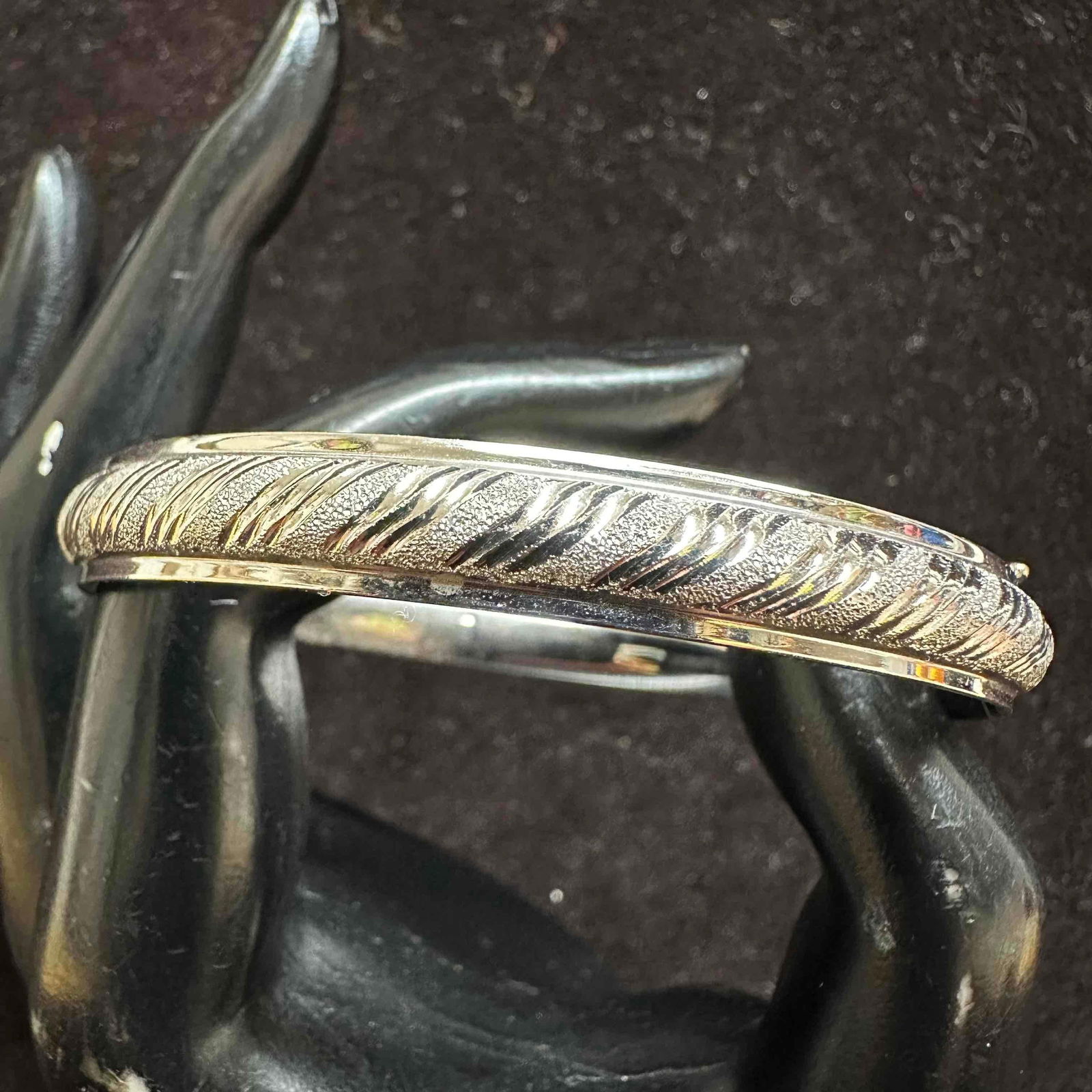 14K White Gold Fine Jewelry Hinged Bracelet B and M: This item is in good pre-owned, previously used/displayed condition with noticeable light wear, and surface scratches. Please reference all photos for full details. This piece of jewelry has been