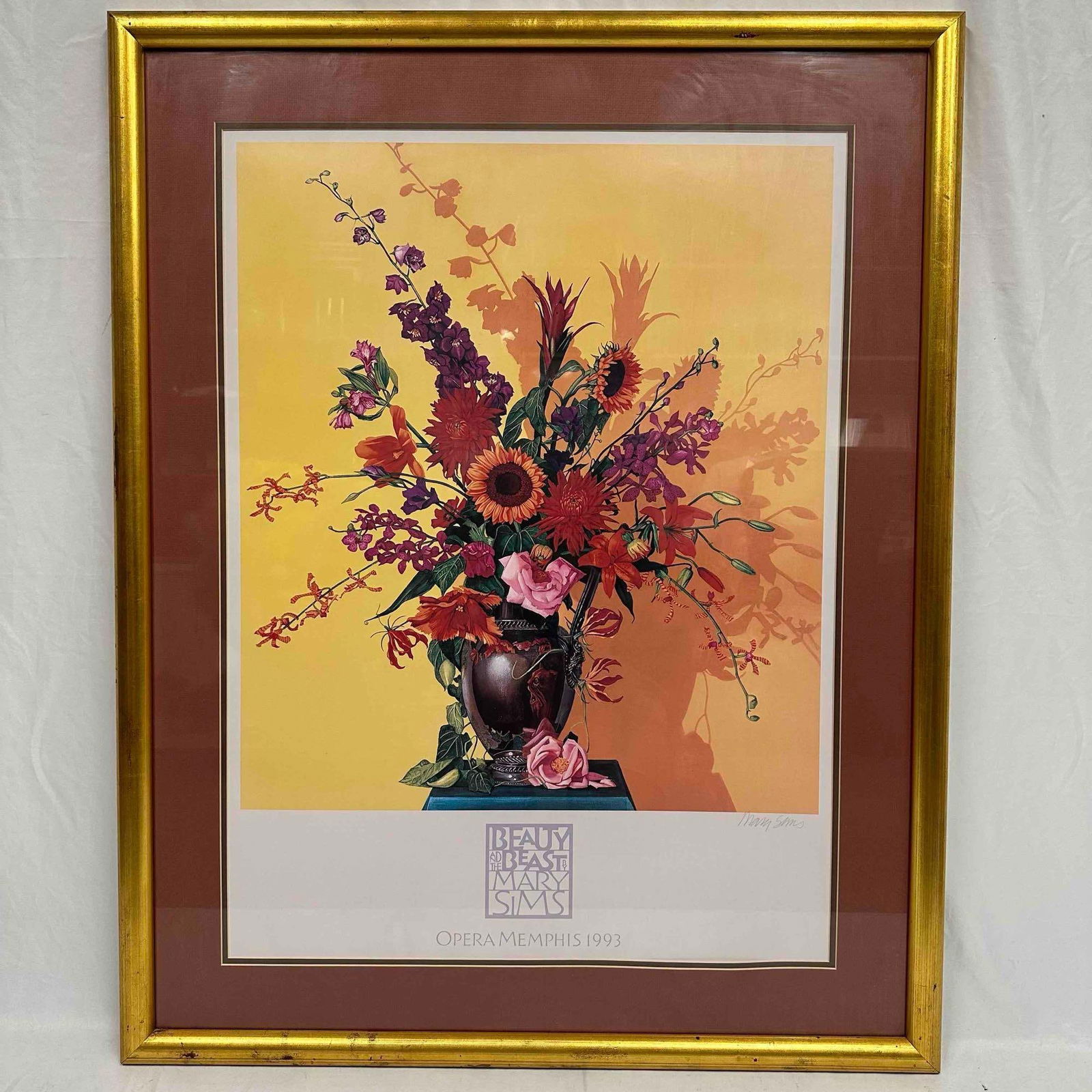 Beauty and The Beast Mary Sims Signed Opera Memphis 1993 Framed Poster Print (1 of 10)