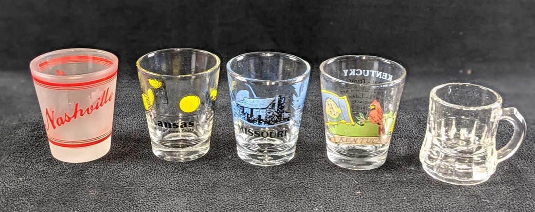 5 Vintage Handle & State Shot Glass Shot Glasses (1 of 9)