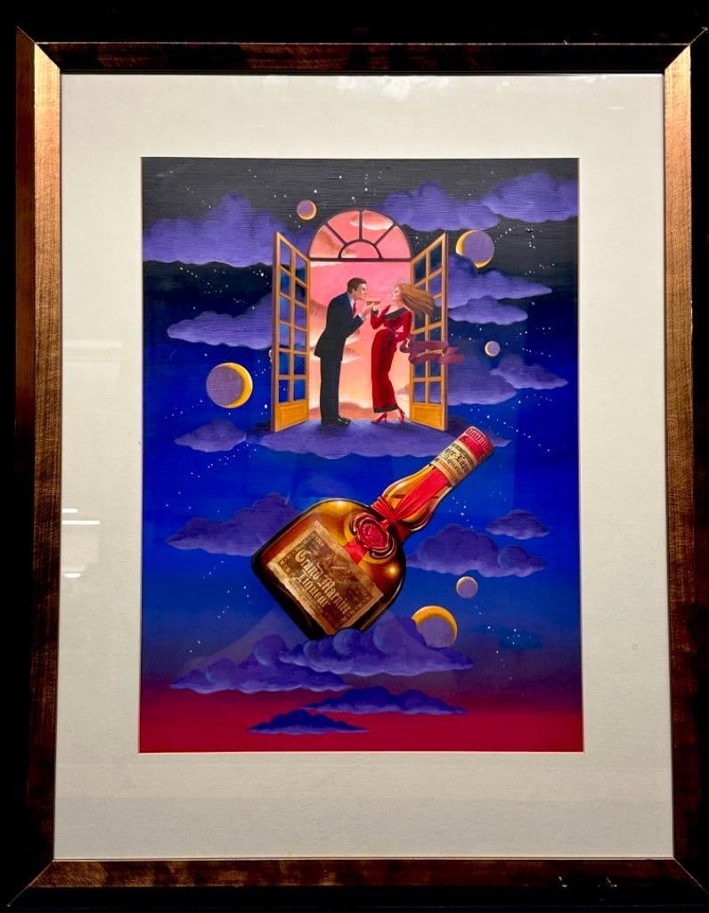 Grand Marnier "Out of this Worldly" 1983 Original by Isadore Seltzer: Grand Marnier "Out of this Worldy" 1983 Original by Isadore Seltzer Original gouache on paper painting by Isadore Seltzer for the Grand Marnier ad "Out of this Worldly". Completed